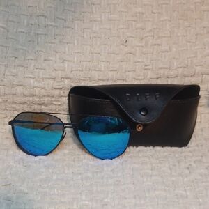 Diff Aviator Blue Lens Sunglasses